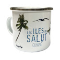 Enamelled metal mug of Guiana "Iles du Salut"