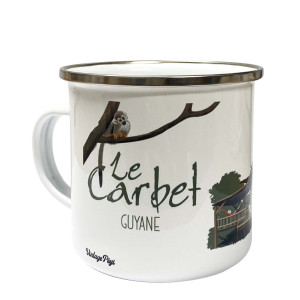 Enamelled metal mug of Guiana "Le carbet"