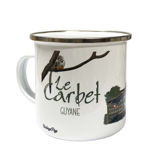 Mug métal émaillé Guyane "Le carbet"