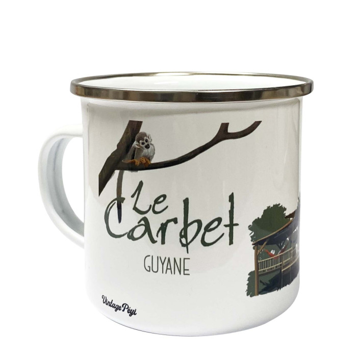 Mug métal émaillé Guyane "Le carbet"