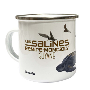 Enamelled metal mug of Guiana " Les Salines Remire-Montjoly"