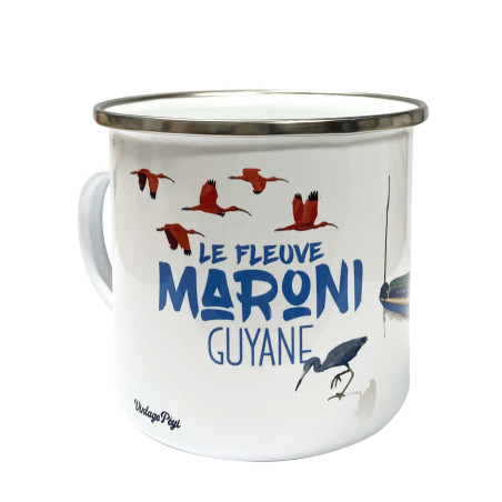 Enamelled metal mug of Guiana "Le fleuve Maroni"