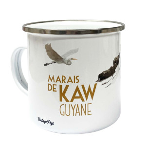 Enamelled metal mug of Guiana "Marais de Kaw"