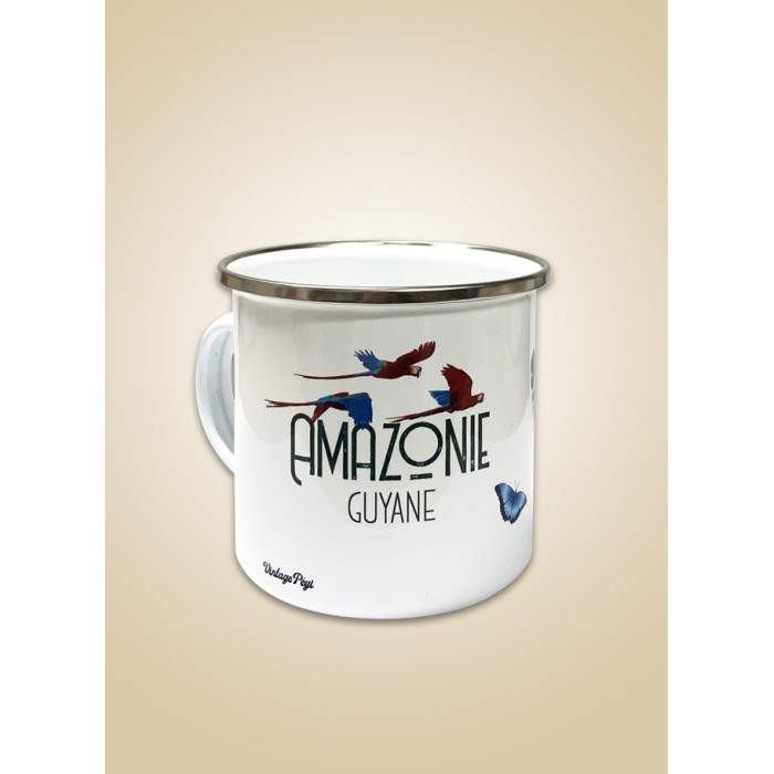 Enamelled metal mug of Guiana "Amazonie"