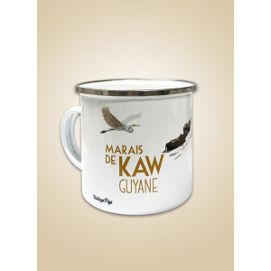 Enamelled metal mug of Guiana "Marais de Kaw"