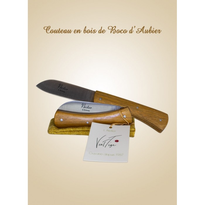 Couteau de Guyane en bois de Boco Aubier