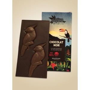 Black chocolate bar with milk chocolate animals 85g