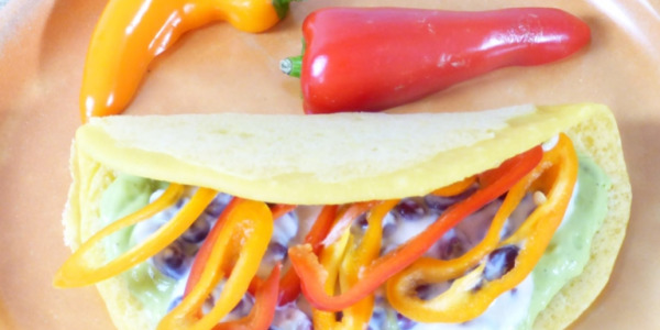 Tortilla au guacamole at à la pâte de piment papaye verte