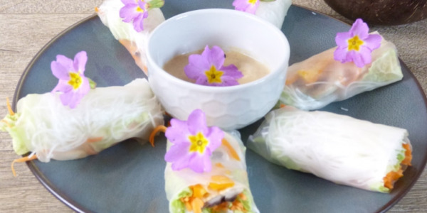 Rouleaux de printemps au chutney papaye-orange