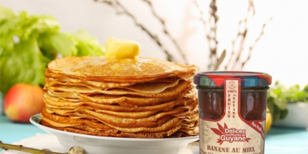 Crêpes à la confiture de banane au miel